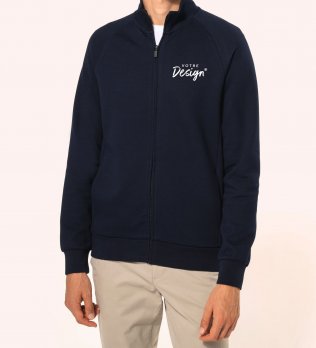 mannequin homme de face portant la Veste zippée homme personnalisable mannequin homme de face portant la Veste zippée homme personnalisable