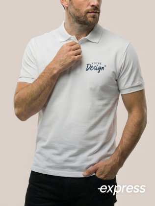 Polo manches courtes homme blanc personnalisable en livraison express