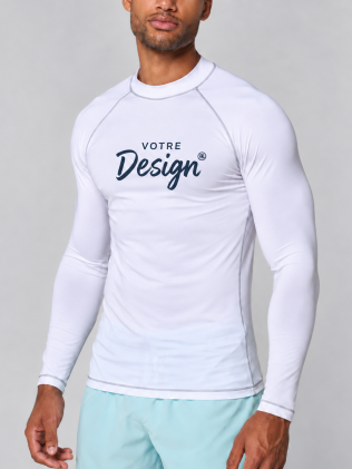 T-shirt technique à manches longues avec protection anti-UV unisexe PA4017 vu de l'avant  en coloris blanc