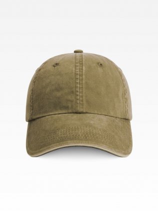 Casquette coton lavé RC054X Olive / Stone personnalisable, vue de face