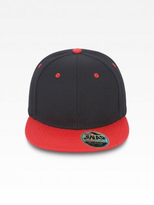 Casquette Bronx bicolore RC082X Black / Red personnalisable, vue de face