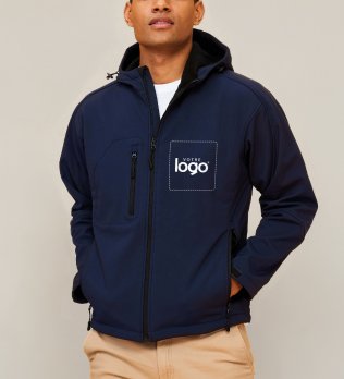 Veste Softshell homme Replay en coloris French Marine avec exemple de logo imprimé