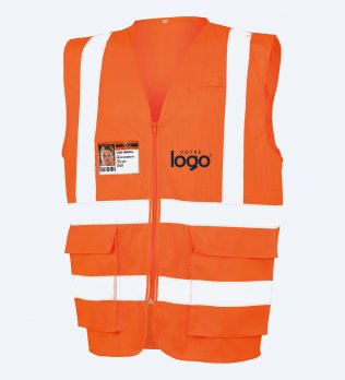 Gilet de sécurité orange fluo à personnaliser