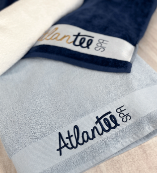 serviette de bain vue logo