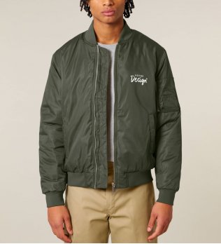 mannequin homme de face portant le Bomber 2.0 personnalisable mannequin homme de face portant le Bomber 2.0 personnalisable