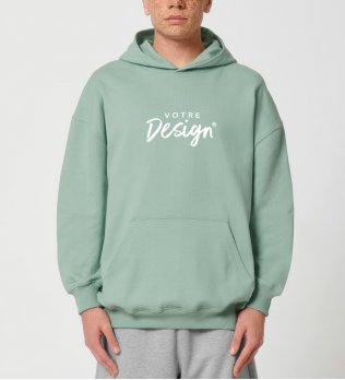 mannequin homme de face portant le Sweat à capuche oversized à personnaliser - Cooper Dry