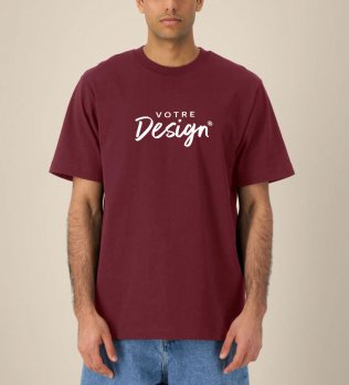 Mannequin homme de face portant le T-shirt bio unisexe personnalisé | Freestyler
