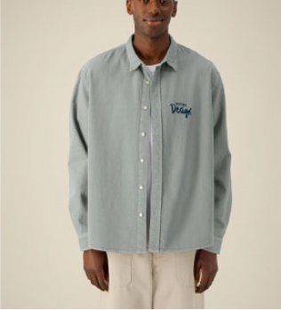 mannequin homme de face portant Worker Shirt personnalisable