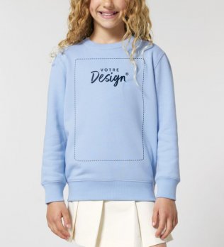 petite fille portant le sweat Mini Changer 2.0 en coloris Blue Soul