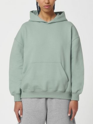 mannequin femme de face portant le Sweat à capuche oversized à personnaliser - Cooper Dry