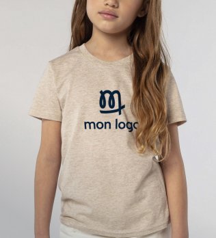 Exemple de logo imprimé sur le t-shirt enfant en coton bio Crusader Kids