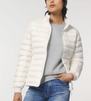 Doudoune femme recyclée Stella Voyager en coloris Off white sans logo