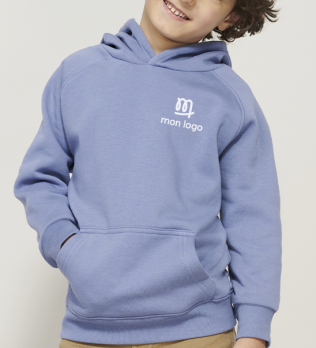 vue sweat bio enfant bleu avec logo vue sweat bio enfant bleu avec logo