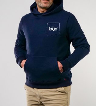 mannequin homme de face portant le Sweat-shirt capuche fabriqué en France