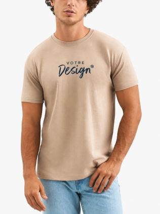 Vue de face homme tee-shirt Regent en coloris sable à personnaliser avec votre logo Vue de face homme tee-shirt Regent en coloris sable à personnaliser avec votre logo