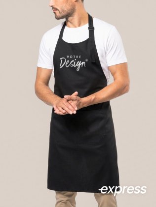 Tablier noir personnalisable en livraison express Tablier noir personnalisable en livraison express