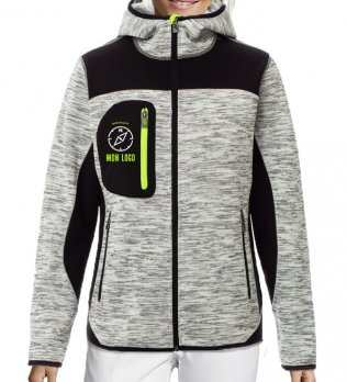 Veste softshell femme Trip Lady en coloris Grey Melange avec exemple de logo imprimé