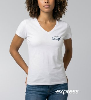 T-shirt col V pour femme à personnaliser livré en 48h T-shirt col V pour femme à personnaliser livré en 48h