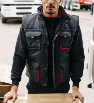 Gilet matelassé bicolore mutlipoches Gilet matelassé bicolore mutlipoches