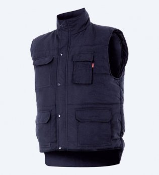 Bodywarmer matelassé multipoches bleu marine
