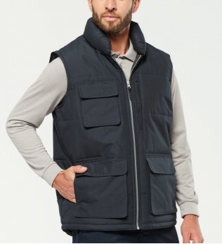 Bodywarmer matelassé unisexe WK615 en coloris Dark Grey sans logo