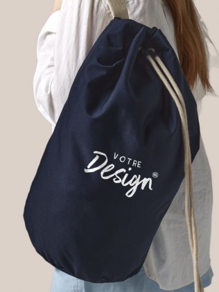 Sac matelot en coton bio WM812 personnalisé avec votre design, porté