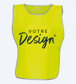 Chasuble à bordure réfléchissante jaune à personnaliser