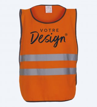 Chasuble haute visibilité orange fluo à personnaliser