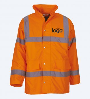 Parka haute visibilité orange fluo à personnaliser
