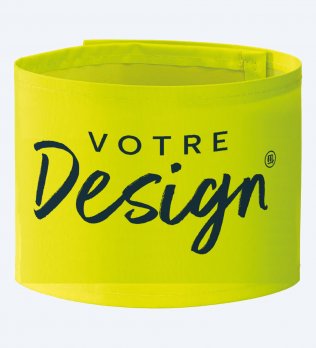 Brassard haute visibilité large jaune fluo à personnaliser