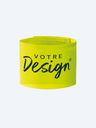 Brassard haute visibilité large jaune fluo à personnaliser