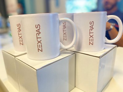 Mugs personnalisés pour Zextras lors de salons professionnels