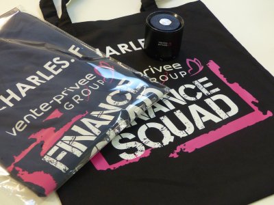 Kit de communication tote bag / enceinte connectée / t-shirt pour le groupe Vente Privée - Avec option mise sous blister (disponible sur simple demande)