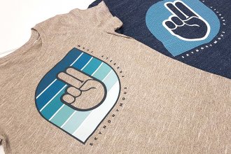 Logos imprimés sur des t-shirts en coton bio