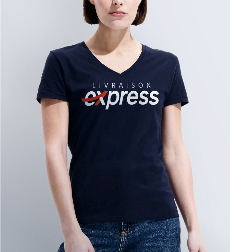 T-shirt femme col V livraison express