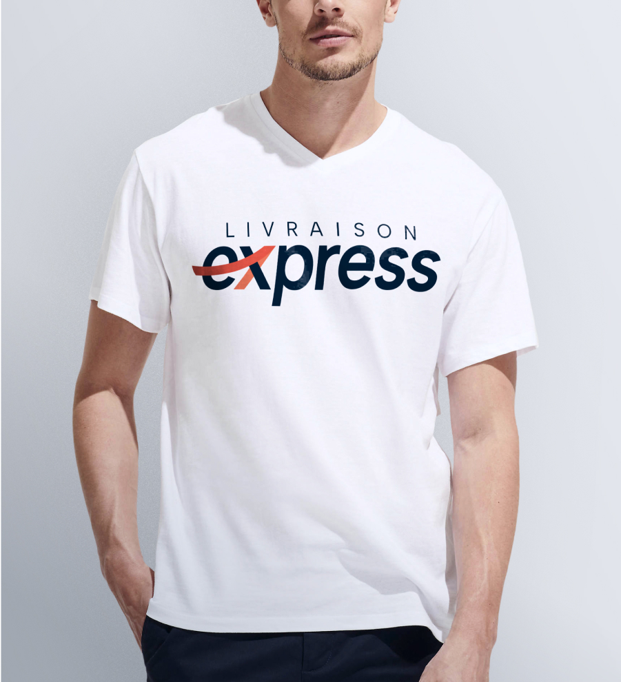 T-shirt col V livraison express